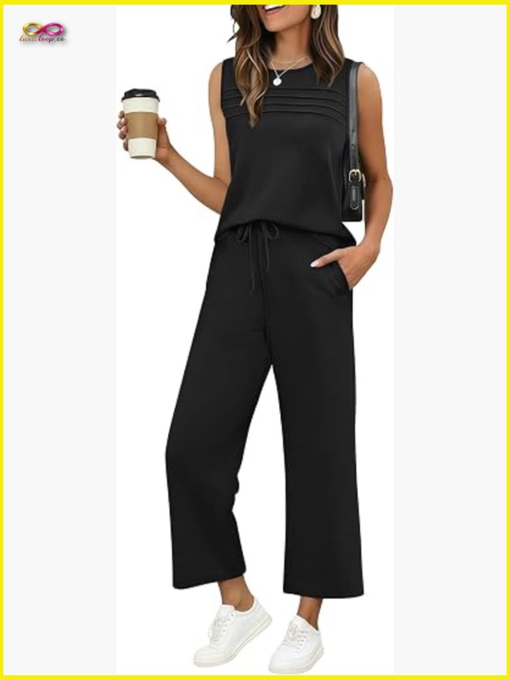Sleeveless Lounge Set Wide Leg Pants Matching Vacation Outfits Y2K Chic